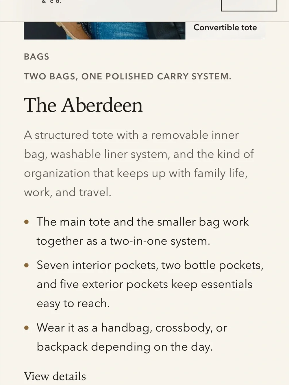 ELKIE & CO Black Leather Tote Alberdeen